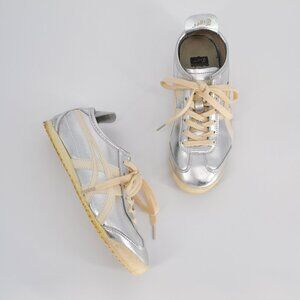 Onitsuka Tiger Mexico 66 THL7C2 9399 Lace Up Low Sneakers Silver Off White 5.5